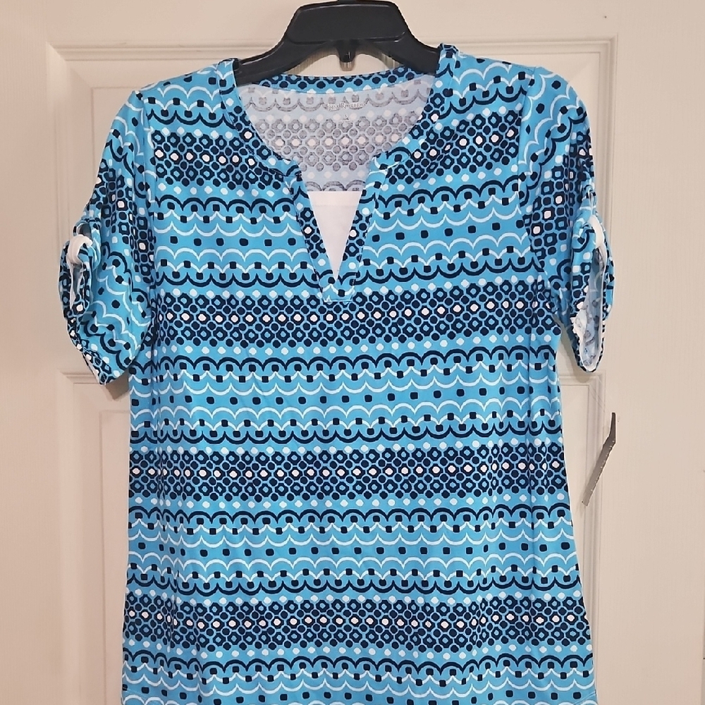 Blue Patterned Women's Top
